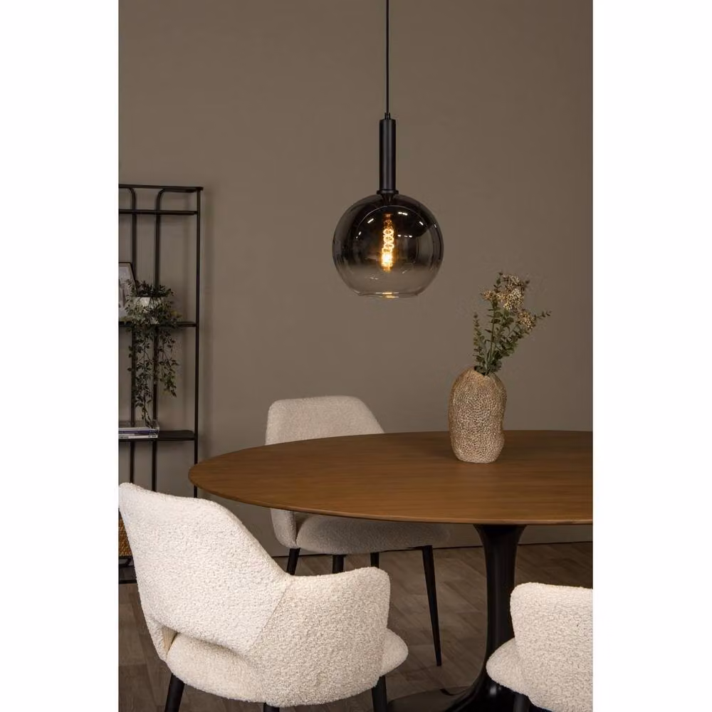 Lucide Marius Modern Glass Sphere Pendant Light, Black, Diameter: 30 cm – 3