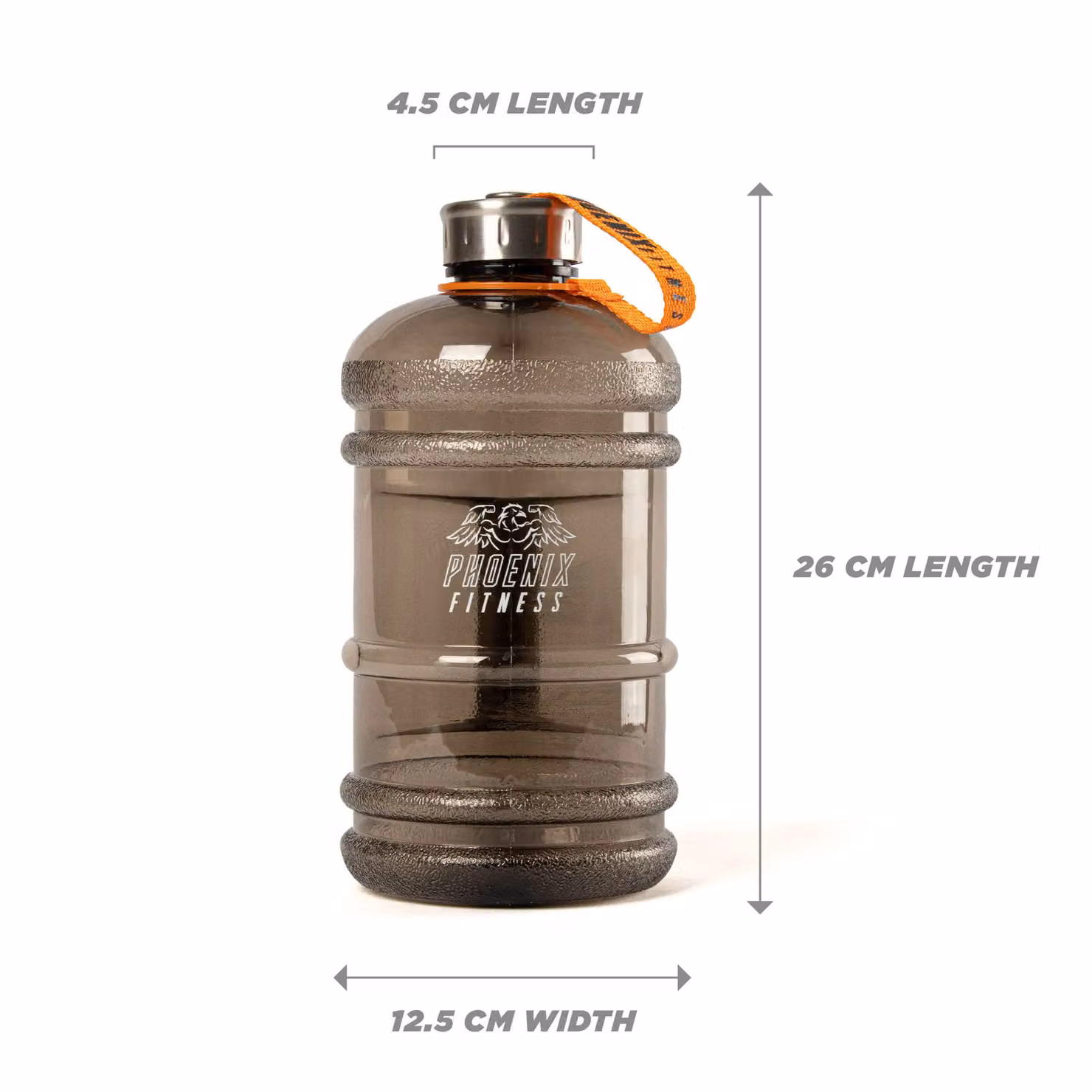 Phoenix Fitness 2L Leakproof Water Bottle with Carry Handle in Black or Grey – 6