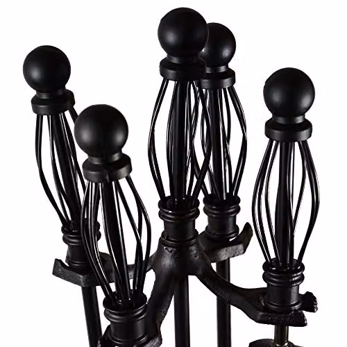 Fire Vida Darton 5-Piece Metal Companion Set with Cage Handle in Black – 2