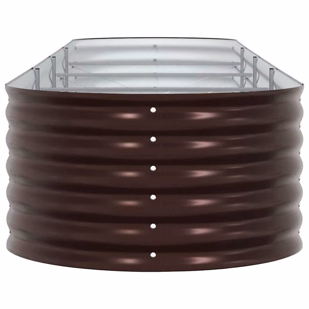 Berkfield Home Garden Raised Bed in Brown, Made of Galvanised Steel, W/D/H: 400 x 80 x 44 cm – 4