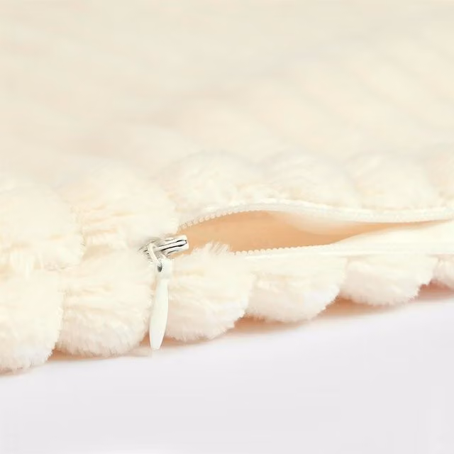 Sienna Pack of 4 Ribbed Fleece Cushion Covers in Beige, Yellow and White