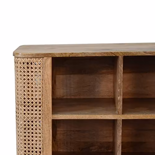 Artisan Furniture Mango Wood and Rattan Classic Cabinet, Brown – 3