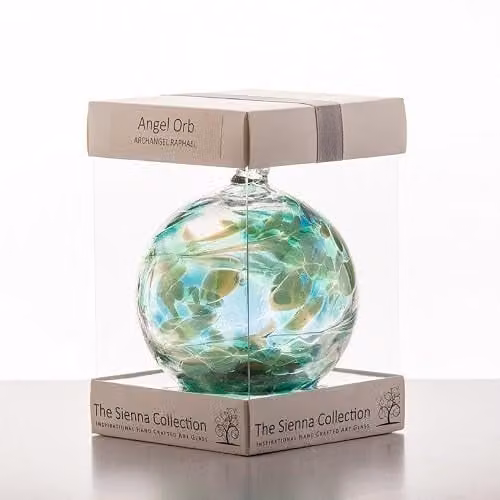 Sienna Glass Green Angel Orb Hanging Glass Ornament – 3