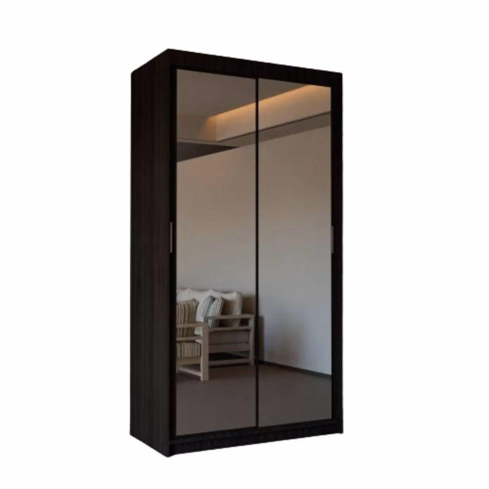 Sliding Wardrobes 4U Modern Double Sliding Door Wardrobe in Dark Brown, W/H: 90 x 200 cm – 2