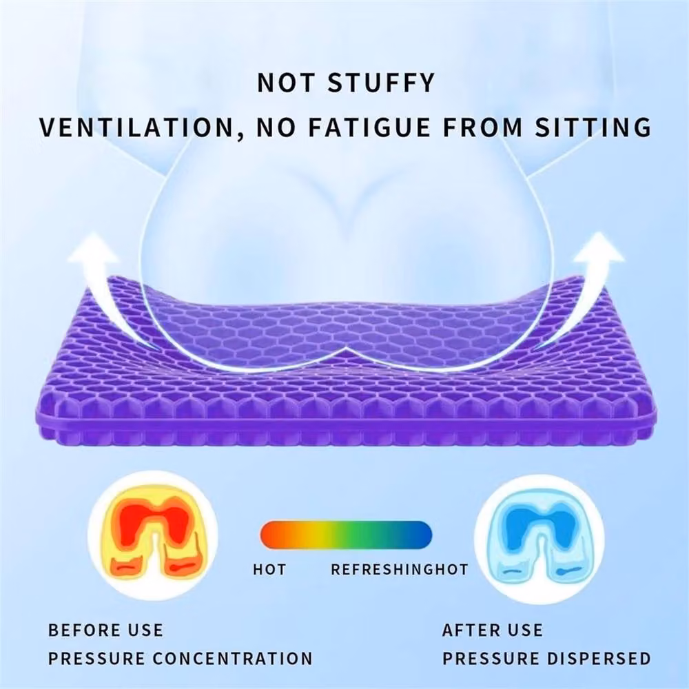 Nordara Orthopaedic Gel Foam Seat Cushion in Purple and Black, W/D/H: 60 x 60 x 4.57 cm – 4