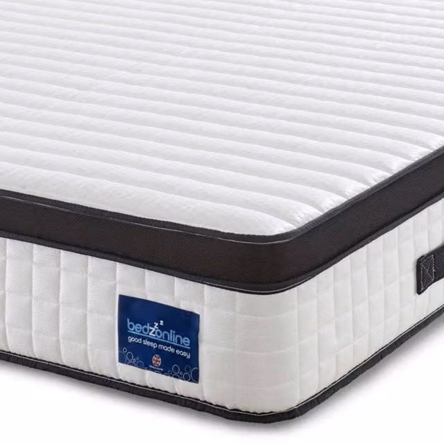 Bedzonline Black Wave Hybrid Memory Foam and Pocket Spring Mattress in Black, Grey and White, W/D/H: 75 x 190 x 25 cm – 1