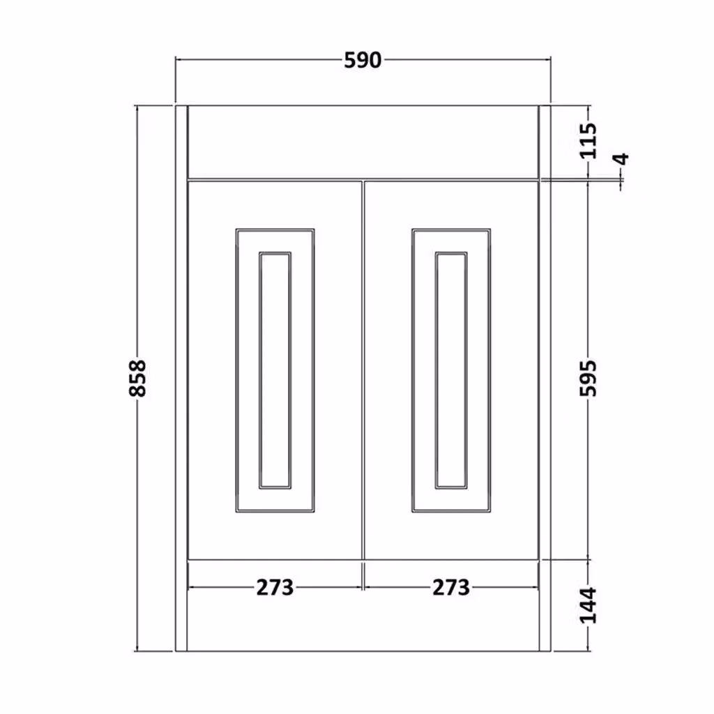 Clifton White 2 Door Freestanding Bathroom Unit with Ceramic Basin, Width: 60 cm – 2