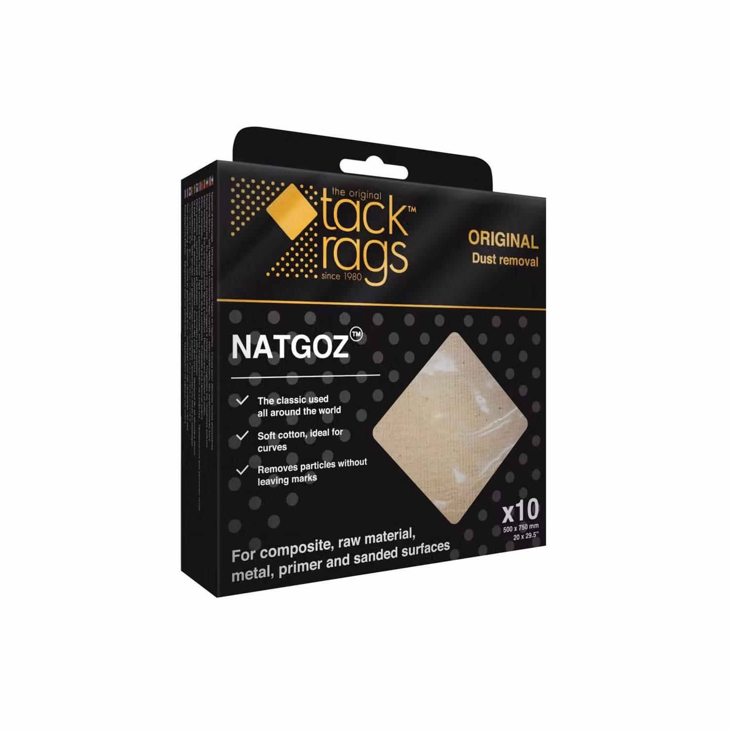 Flexipads World Class Tack Rags Original Natgoz Cotton Pack of 10 in Multicolour and Beige – 2