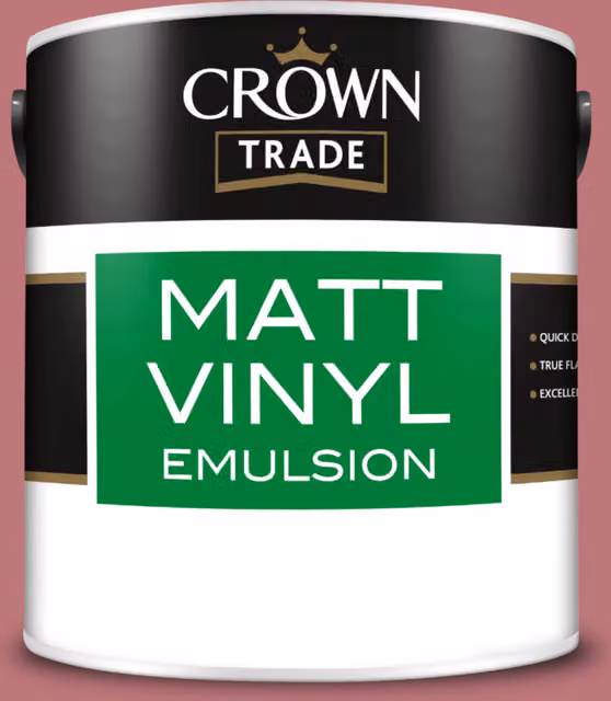 Crown Trade Rhubarb Rose Matt Water Based Dispersion Paint, 2.5 l