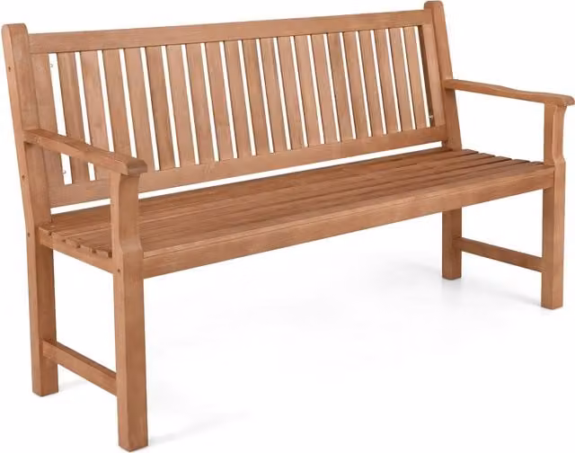 Costway 3-Person Wooden Garden Bench in Brown