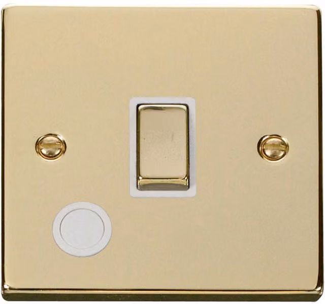 SE HOME Polished Brass 1 Gang 20A Ingot DP Surface Switch with Flex in White and Gold