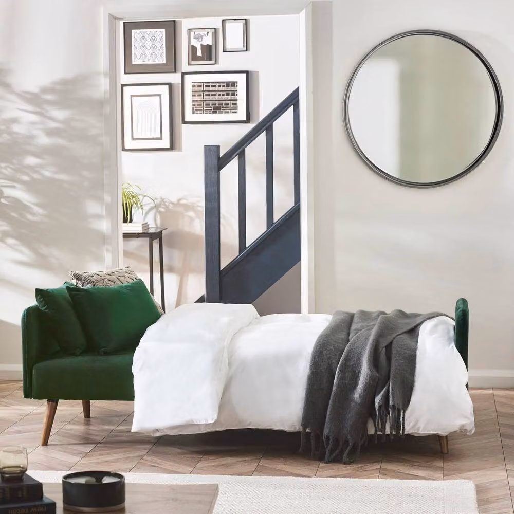 Cheshire Premium Andara Green Velvet Upholstered Sofa Bed with Sleeping Function – 2