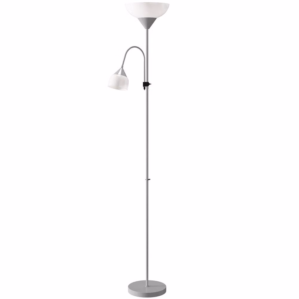 Wyld Haus Silver LED Uplighter Floor Lamp with Adjustable Gooseneck and Dome Shade – 2