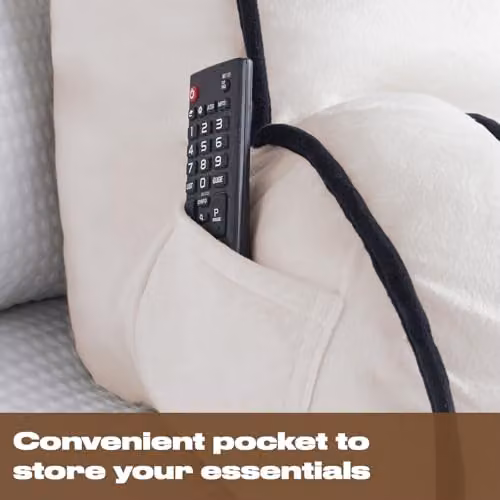 OHS Contoured Reading Pillow with Neck and Back Support in Beige – 3