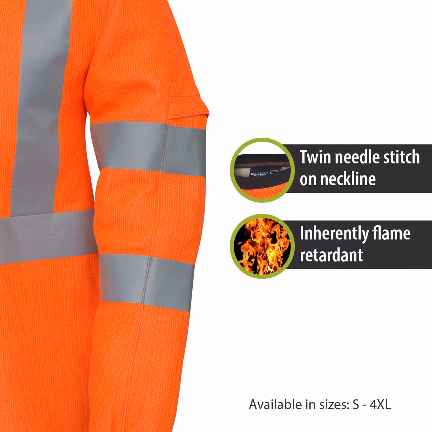 Pegdev Men's Hi-Vis FR Arc Sweatshirt in Orange, Size 4XL – 2