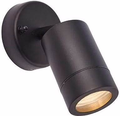 Netlighting Palin Black Stainless Steel and Glass Adjustable Outdoor Wall Spotlight IP44 GU10 – 2
