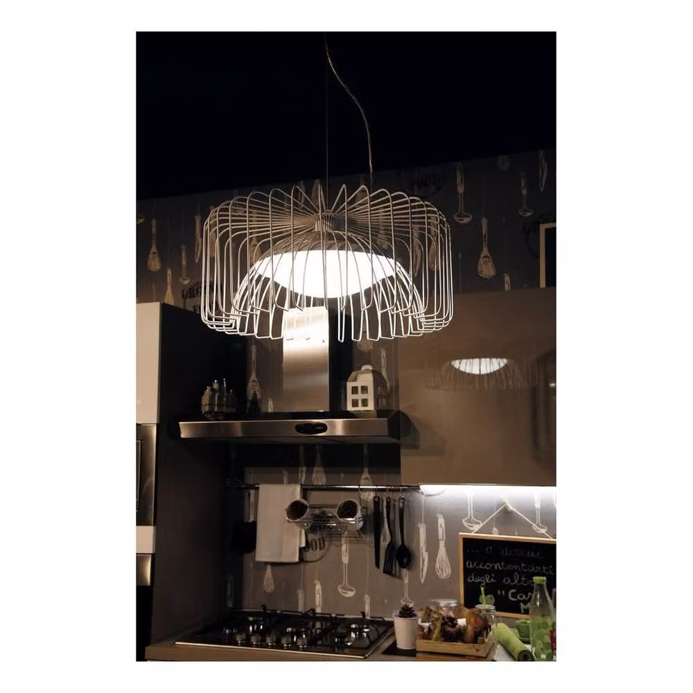 Netlighting COUGAR LED Wire Frame Pendant Ceiling Light, White, W/D/H: 50 x 50 x 26 cm – 2