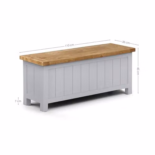 Julian Bowen Aspen Reclaimed Pine Ottoman Storage Bench in Grey – 2