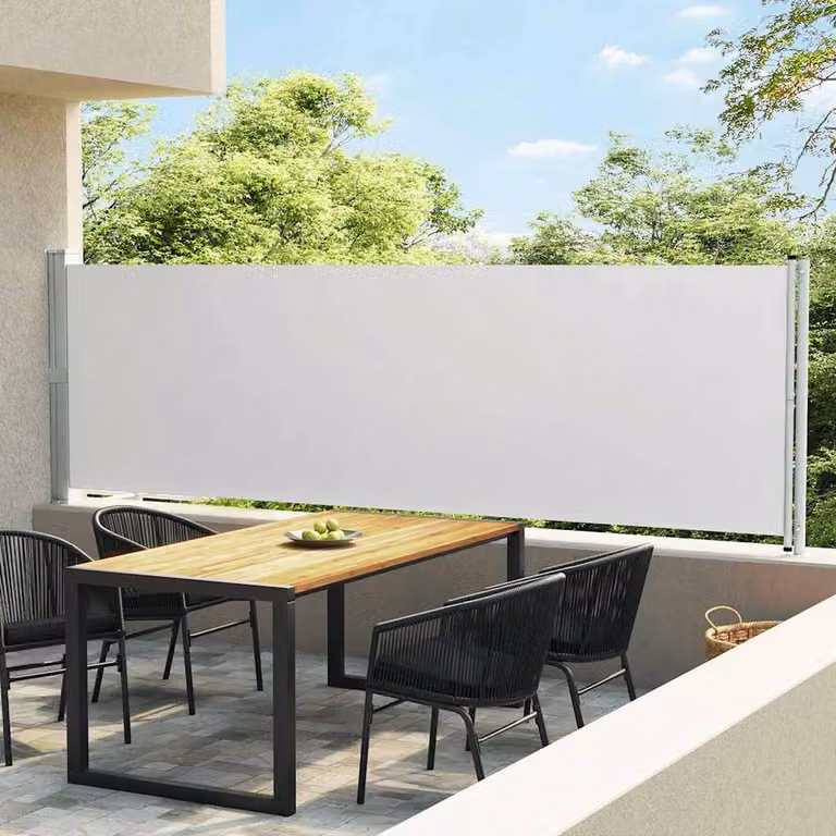 Berkfield Home Retractable Side Awning in Cream, W/H: 600 x 140 cm