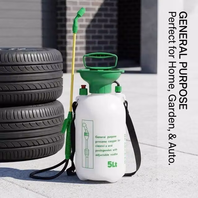 Spetlek 5L Manual Garden Pressure Sprayer Pump Bottle in White