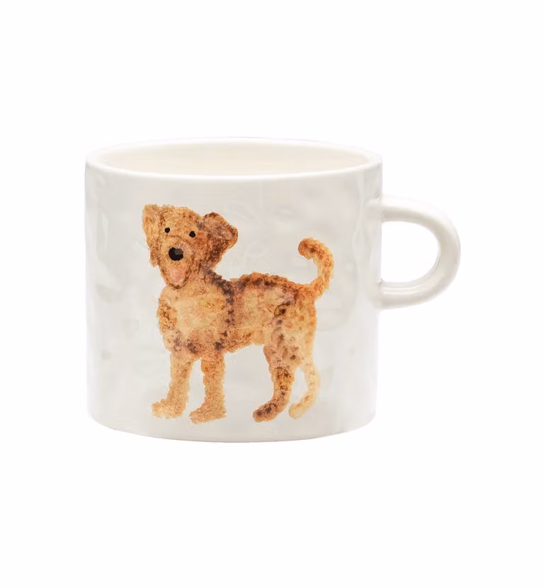 Anna + Nina Labradoodle White Stoneware Mug