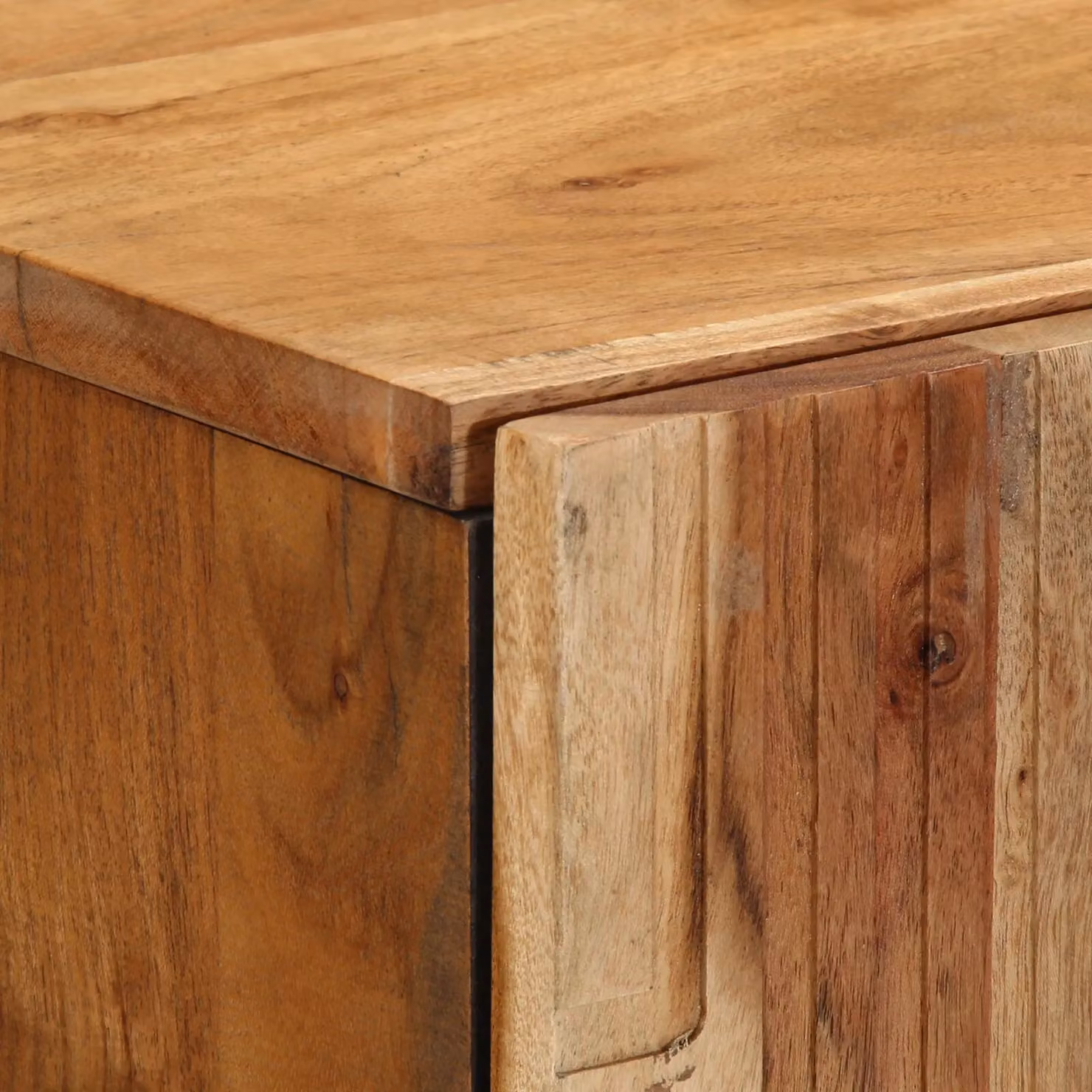 Berkfield Home Rustic Acacia Solid Wood Highboard in Brown, W/D/H: 60 x 33 x 100 cm – 5