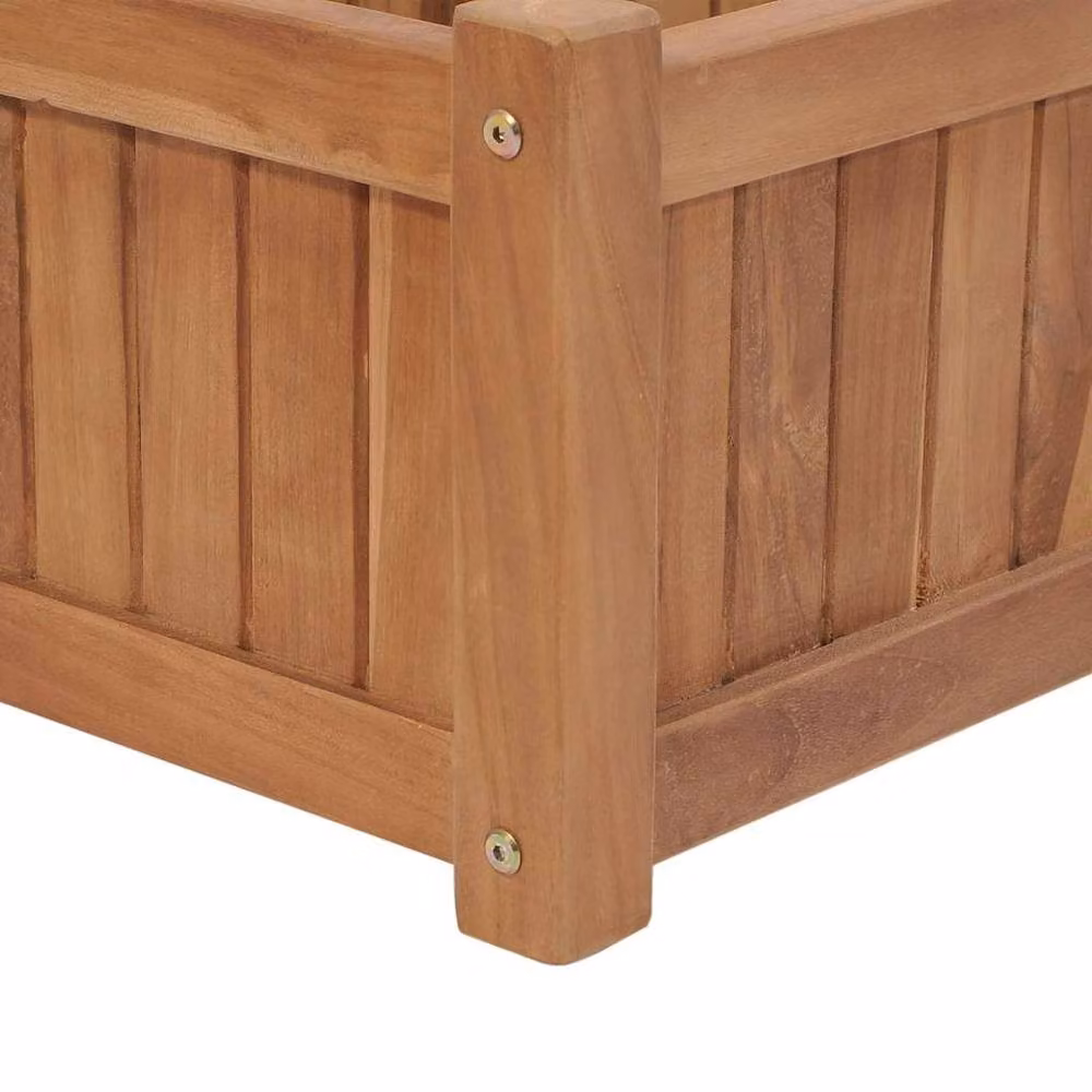 Berkfield Home Raised Bed in Brown Solid Teak Wood, W/D/H: 200 x 30 x 25 cm – 3