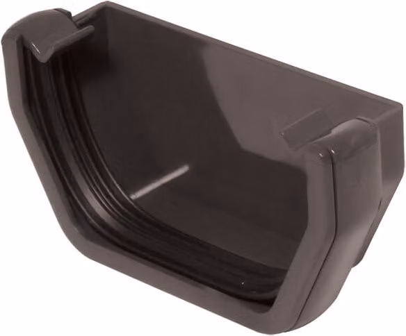 FloPlast Square Gutter External Stopend, 114mm, Anthracite Grey