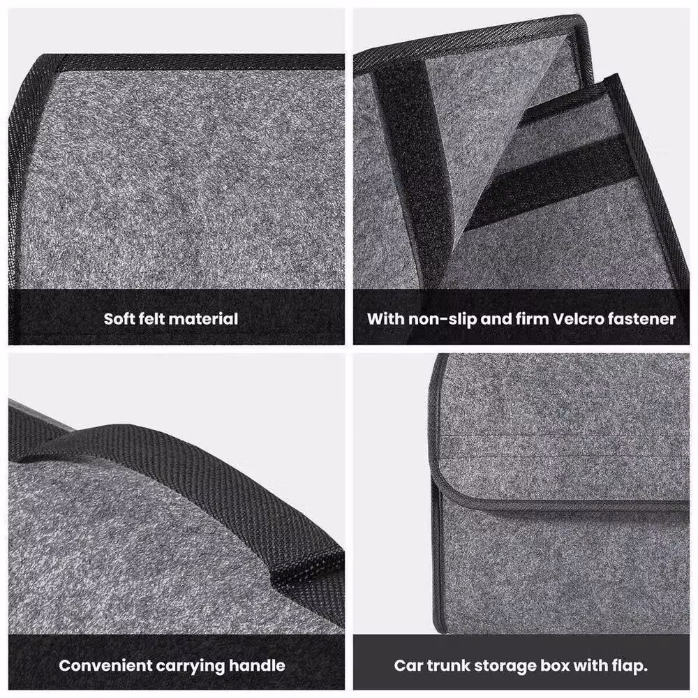 VOGREX Foldable Car Boot Storage Organiser in Grey – 4