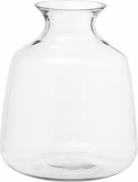 KDMK Hydria Glass Vase in Transparent Silver, Round Tabletop Design