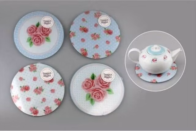 KDMD Afternoon Tea Trivet Teapot Stand, 5 Pack, Multicolour, Round, Non-Slip