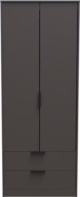 Ready Assembled 2 U Fuji 2 Door 2 Drawer Wardrobe in Dark Grey