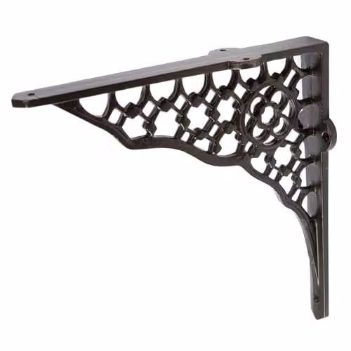 Hammer and Tongs Honeycomb Iron Shelf Bracket, Matt Black, Pack of 2 – 4