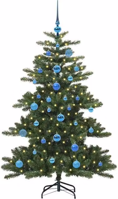 Berkfield Home Elegant Green Artificial Hinged Christmas Tree with 150 LEDs, Height: 150 cm – 1