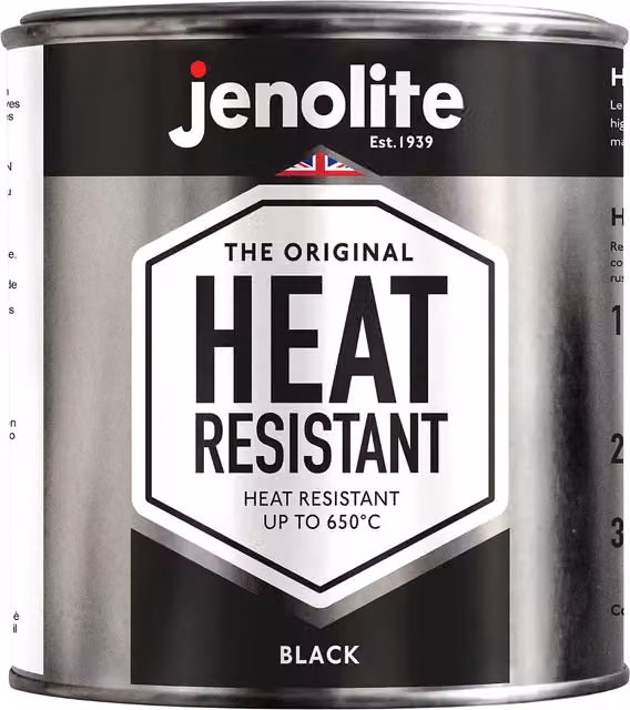 Jenolite Matt Black Quick Drying Rust Resistant Stove and BBQ VHT Metal Paint