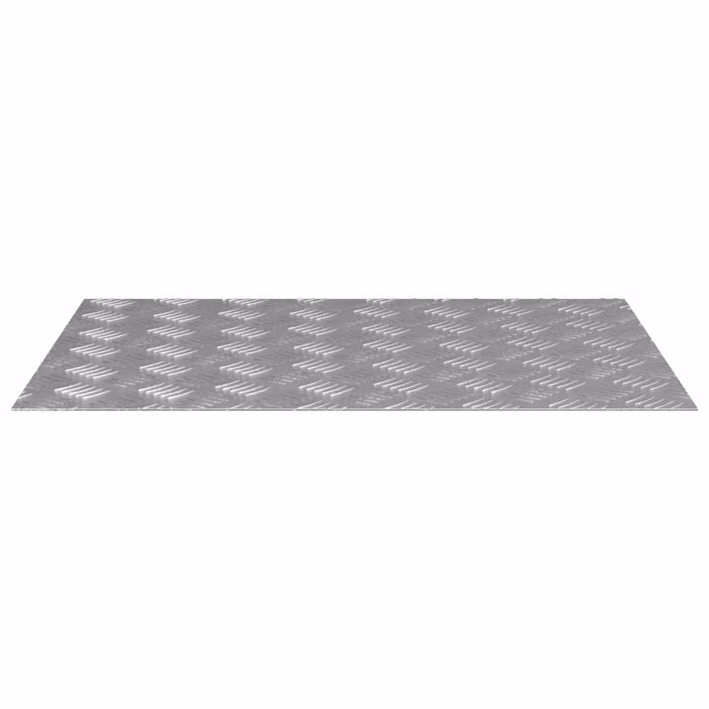Berkfield Home Anti-Slip Aluminium Checker Plates, 2 Pack, Silver, W: 70 cm, D: 50 cm – 3