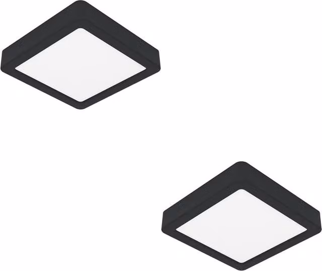 Loops 2 Pack Black Square LED Ceiling Light for Modern Indoor Spaces