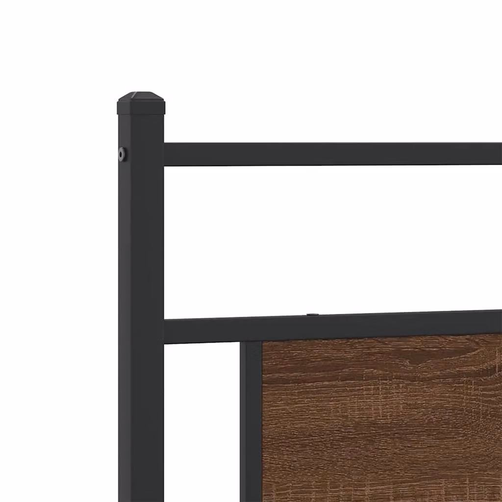 Berkfield Home Brown Oak Bed Frame in Engineered Wood, W: 107 cm x L: 203 cm – 5