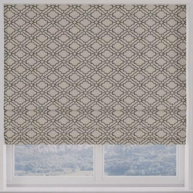 Terrys Rocco Made to Measure Blackout Roman Blind in Blue Duckegg Graphic Polyester