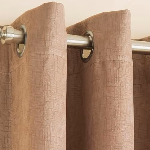 Enhanced Living Vogue Latte Beige Thermal Eyelet Curtains, W: 117 cm, H: 183 cm – 2