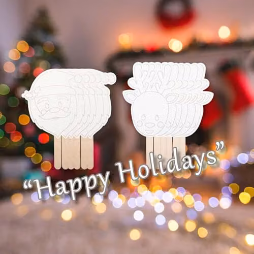 VFM e-Store Christmas Mask Painting Set in White, W: 34 cm, D: 7.7 cm, H: 2.6 cm – 3