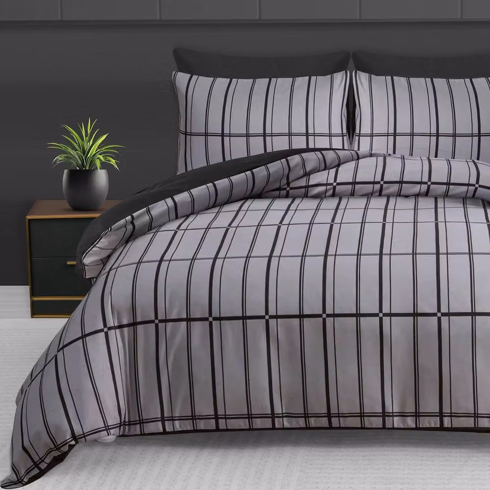 Grace Grey Premium Microfibre Duvet Cover Set with Pillowcase, Single Size – 2