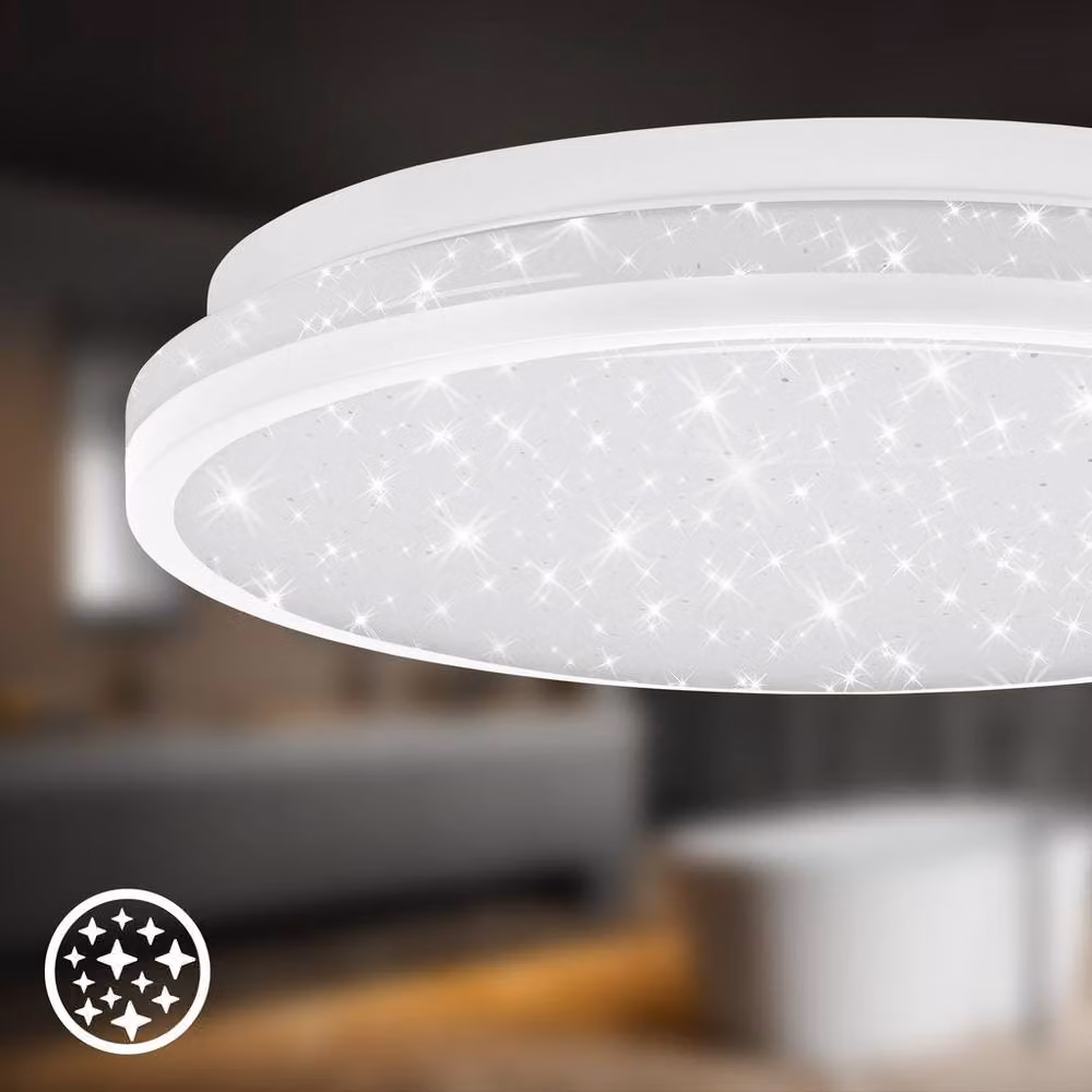 Briloner White LED Ceiling Light with Star Effect, IP44 Rated for Bathroom and Hallway Use – 3
