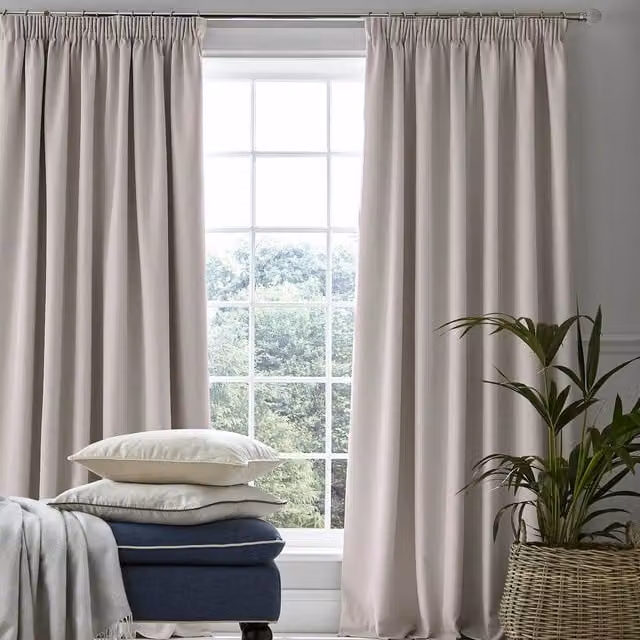 Laura Ashley Stephanie Thermal Blackout Curtains in Dove Grey