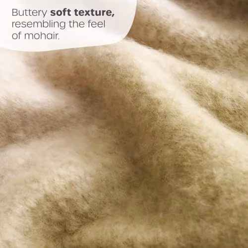 Allure Bath Fashions Ombre Faux Mohair Throw with Fringes, Green and Grey, W/D/H: 130 x 170 cm – 2