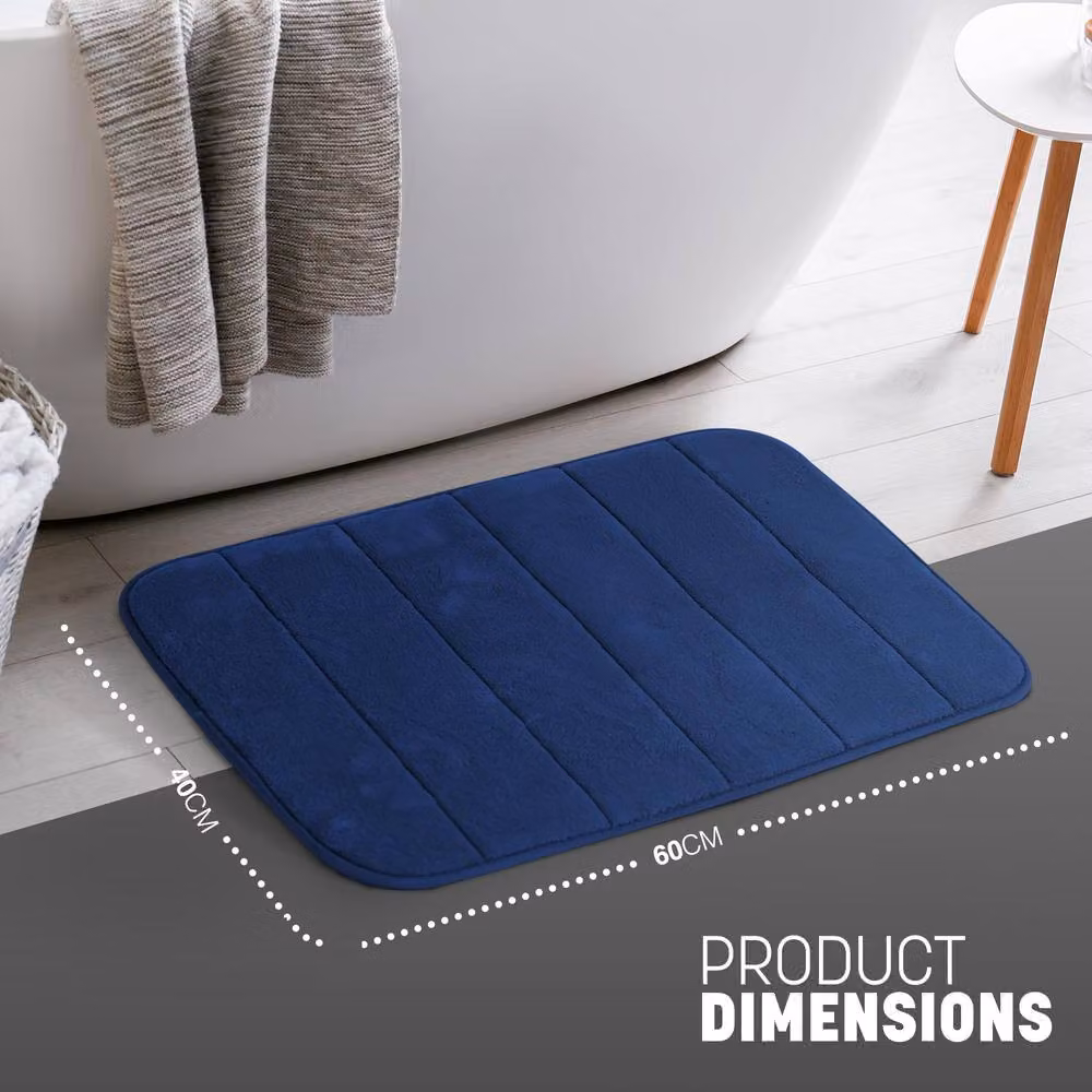 Keplin Memory Foam Bath Mat, Blue, W: 40 cm, D: 60 cm – 2