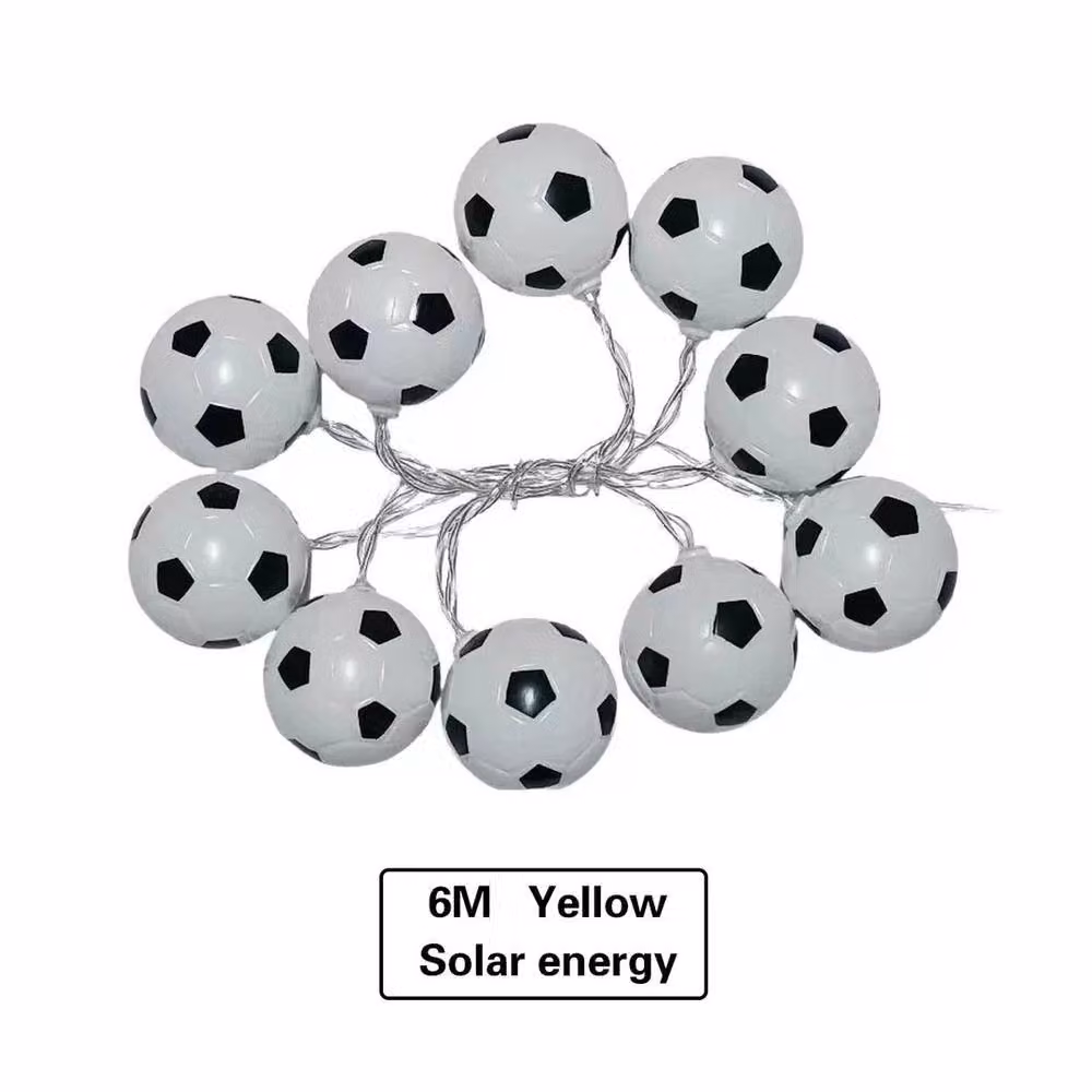 FLAVORA Solar LED Football String Lights in White for Garden and Terrace Decoration – 3