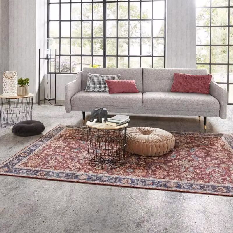 THE RUGS Vivana Oriental Vintage Medallion Low Pile Rug, Red and Multicolour, W: 200 cm, D: 290 cm – 2
