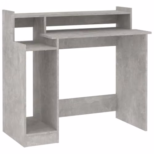 vidaXL Engineered Wood Computer Desk with Integrated LED Lights, Grey, W: 97 cm, D: 45 cm, H: 90 cm – 1
