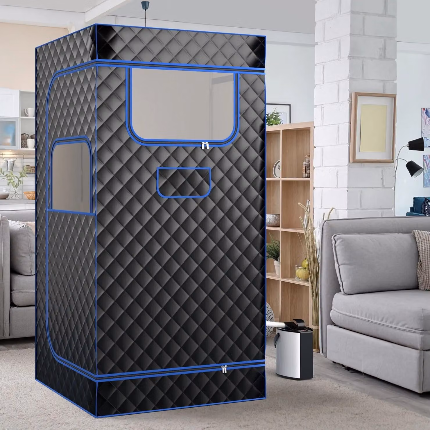 Costway Portable Full Body Steam Sauna Box with 3L Steam Generator in Black – 2
